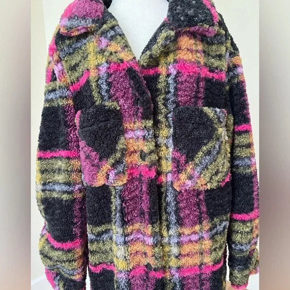 Thread & Supply Plaid Sherpa Shacket | Cozy NWOT | Size M - Picture 2 of 11